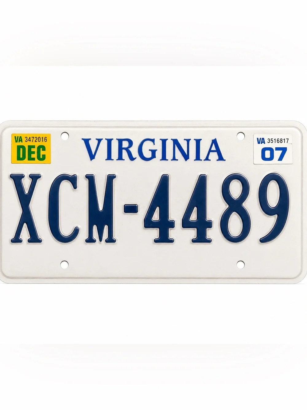 Virginia License Plate